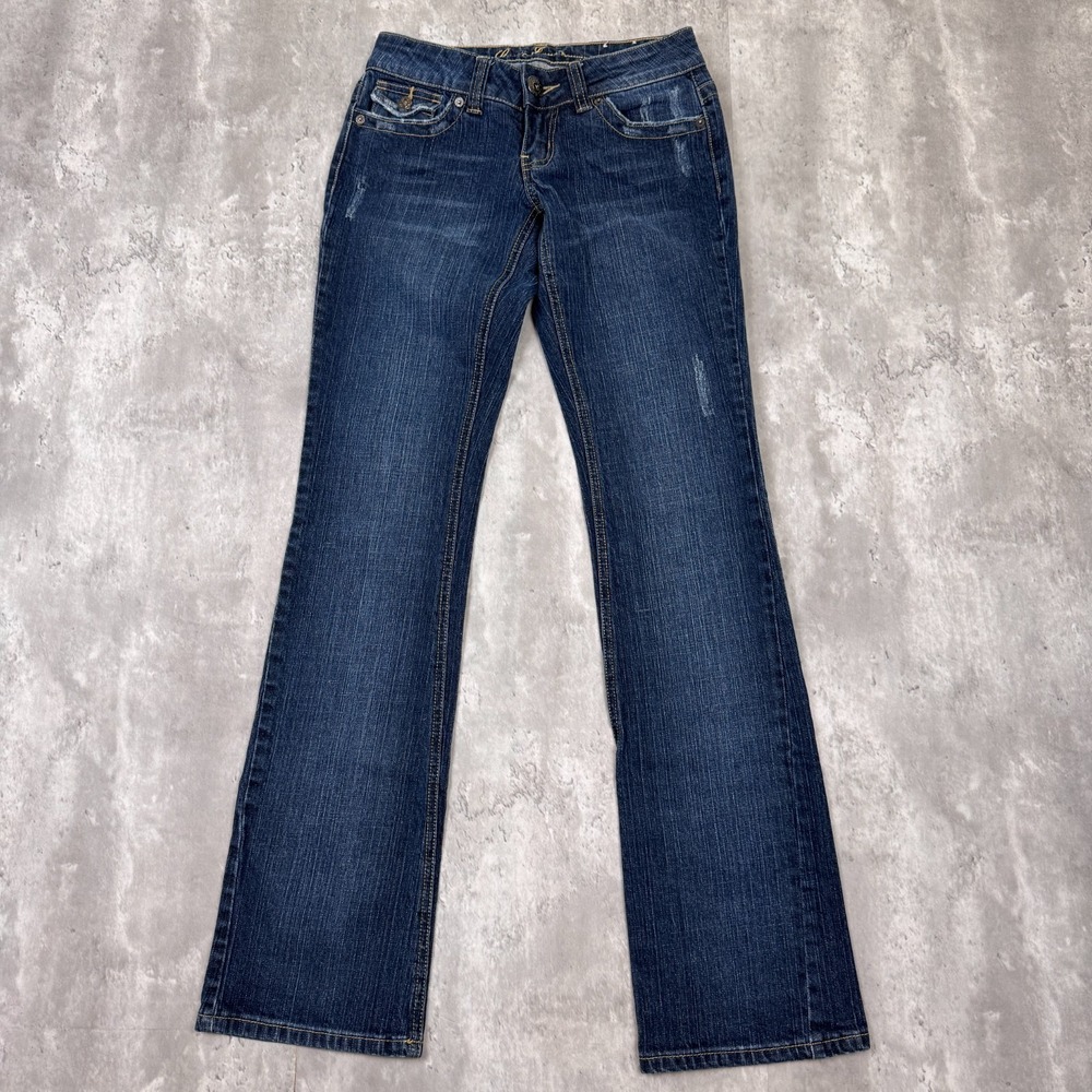 Guess Jeans Womens 24 Doheny Flare Dark Wash Denim Blue Low Rise QB011102000